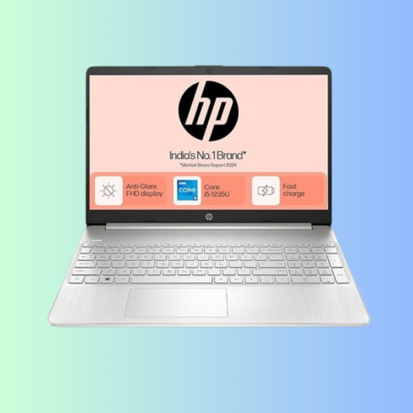 HP 15, 12th Gen Intel Core i5-1235U, 16GB DDR4, 512GB SSD, (Win 11, Office 21, Silver, 1.69kg), Anti-Glare, 15.6-inch(39.6cm) FHD Laptop, Intel Iris Xe Graphics, HD Camera, Backlit Keyboard, fy5009tu