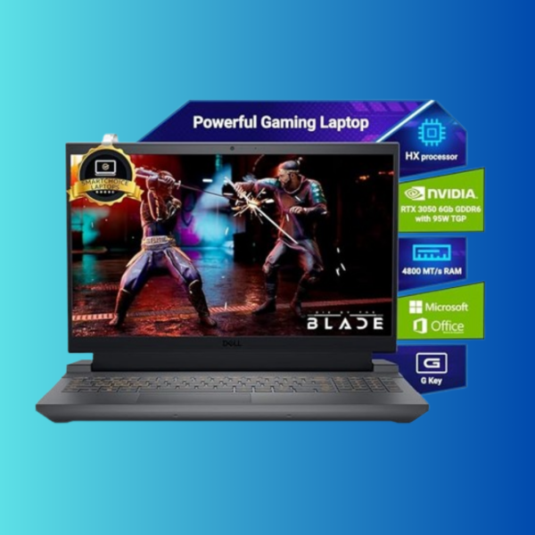 Dell {Smartchoice} G15-5530 Core i5-13450HX| NVIDIA RTX 3050, 6GB (16GB RAM|1TB SSD, FHD|Window 11|MS Office' 21|15.6" (39.62cm)|Dark Shadow Grey|2.65Kg|Gaming Laptop